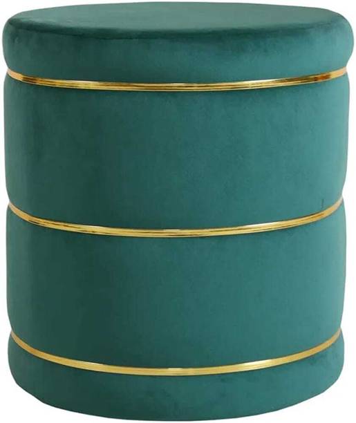 wooden luxury Fabric Pouf