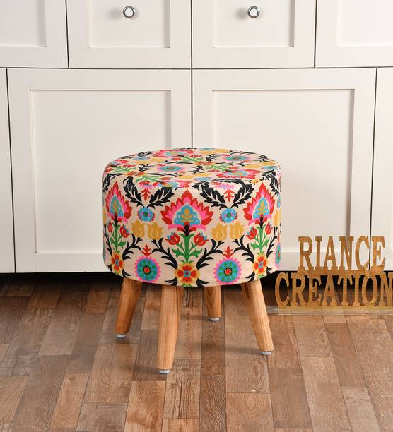 RIANCE CREATIONS Solid Wood Standard Ottoman
