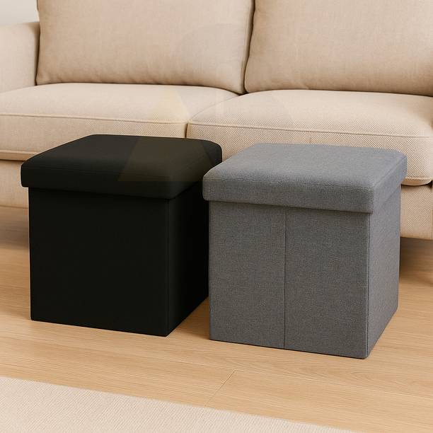 ABTRIX WITH AB Fabric Cube Ottoman
