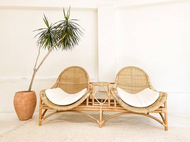 IRA Tete E Tete Conversation Sofa Loveseat - The Coco Outdoor Wooden Chair Set Bamboo Outdoor Chair