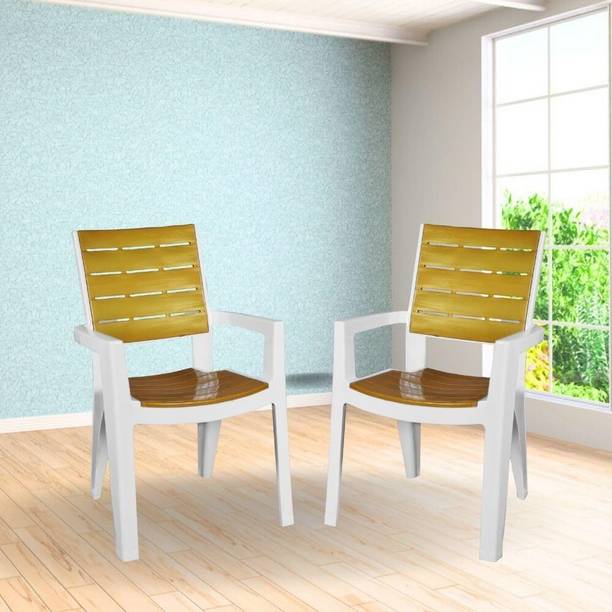 ITALICA Designer Series Comfortable Plastic Arm Chair/Double Insert Stackable Chair/ Plastic Outdoor Chair
