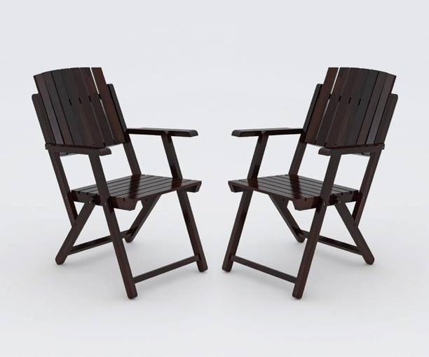 FLIPWOOD Wooden Patio Folding Dining Chairs for Living Room & Outdoor | Foldable 2 Chairs Solid Wood Outdoor Chair
