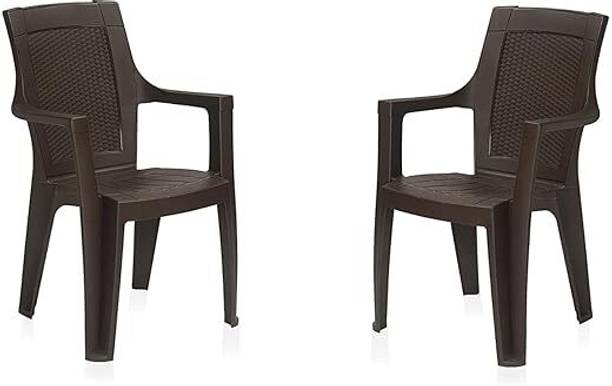 Nilkamal Plastic Chair with Armrest for Home/Office/Outdoor Plastic Outdoor Chair