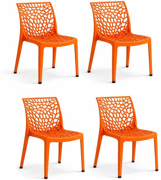 SRI GAYATHRI POLYMERS Premium Web Design Plastic Chair|Stylish Modern Armless Chair for multipurpose Plastic Outdoor Chair