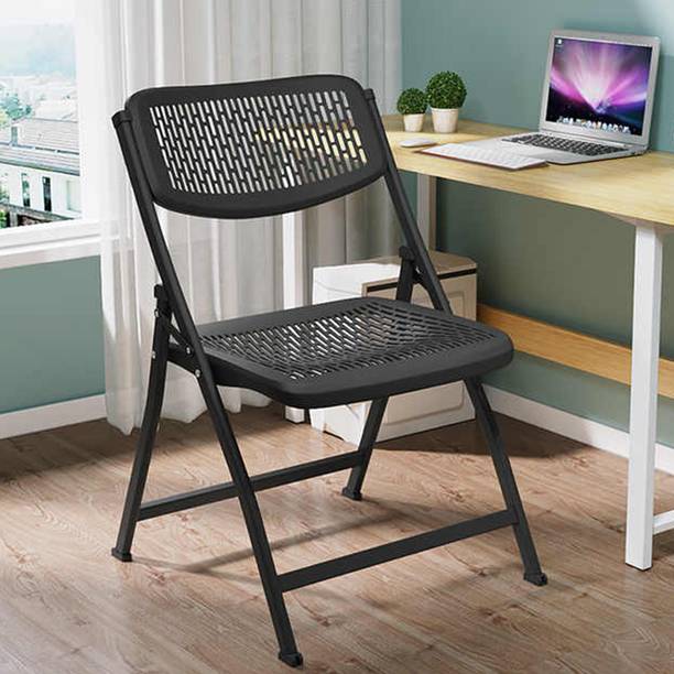 MRC Executive Chairs MRC Lazer Folding Chair with Breatheable Nylon Seat - Black Metal Cafeteria Chair