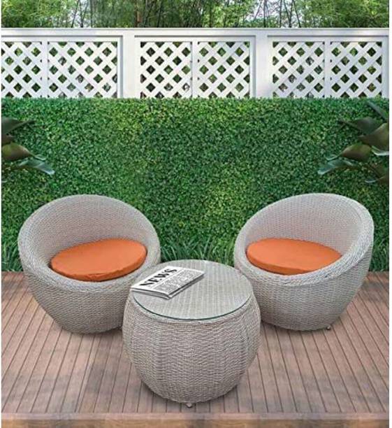 KLODOR Premium Designer Garden/Balcony/Terrace/Poolside Patio Seating Chair & Table Set Glass Outdoor Chair