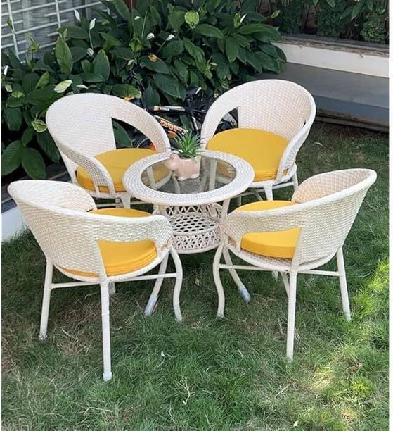 KLODOR Premium Designer Garden/Balcony/Terrace/Poolside Patio Seating Chair & Table Set Glass Outdoor Chair