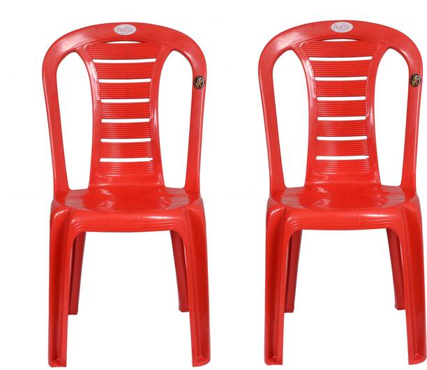 Petals Leo Stylish Heavy Duty | Stackable | Armless | for Garden and cafeteria Plastic Outdoor Chair