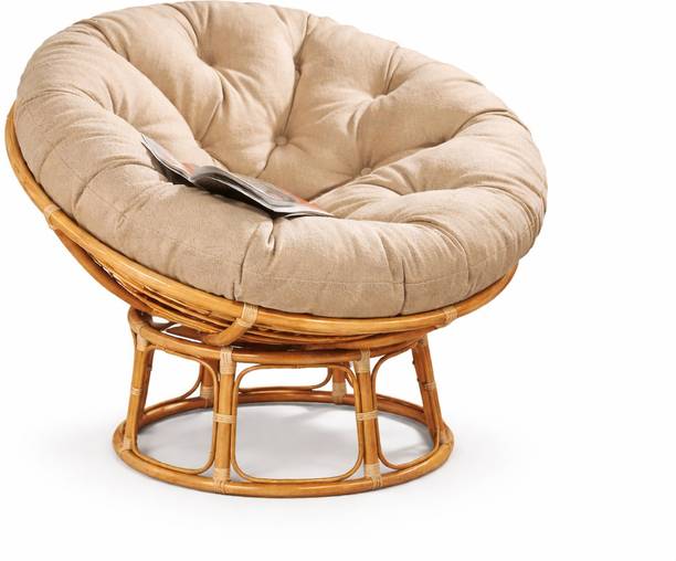 Naturify Premium Papasan Chair with Cushion | Rattan Cane Lounge Chair Bamboo Outdoor Chair