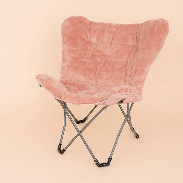 Kruvad Kruvad Soft Faux Fur Butterfly Chair Leather Outdoor Chair