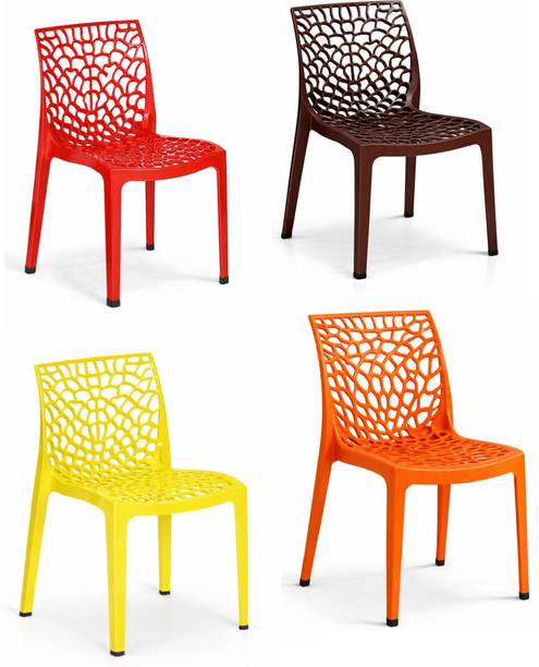 SRI GAYATHRI POLYMERS Premium Web Design Plastic Chair|Multi colour Armless Chair for multipurpose Plastic Outdoor Chair