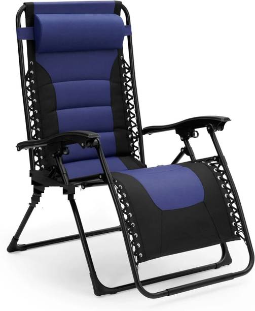 SHOPIVAAN Zero Gravity Foldable Recliner Camping Chair Solid Wood Adjustable Fabric Outdoor Chair