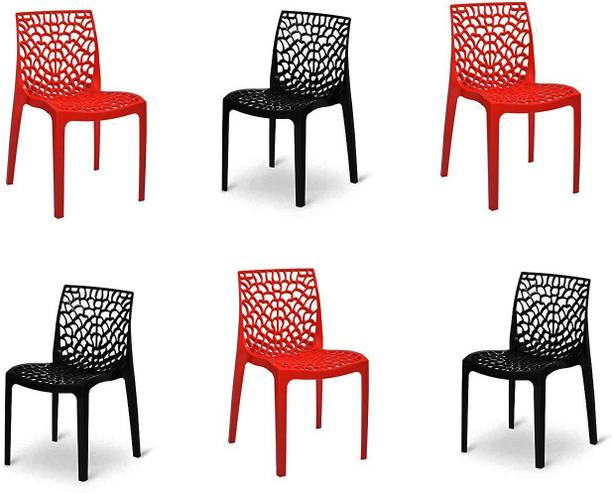 GOYALSON Designer Web Chair Plastic Living Room Chair for home study restaurant dining Plastic Dining Chair