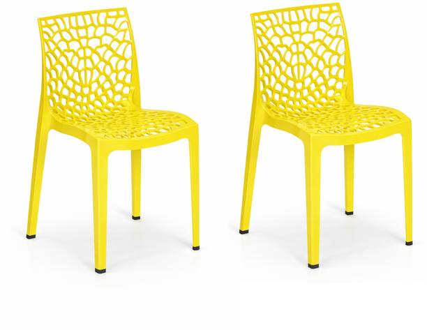SRI GAYATHRI POLYMERS Premium Web Design Plastic Chair|Stylish Modern Armless Chair for multipurpose Plastic Outdoor Chair