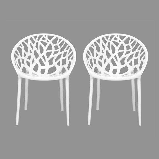 ITALICA Oxy Plastic Chair for Home/Glossy Finish Crystal Design Plastic Outdoor Chair/ Plastic Outdoor Chair