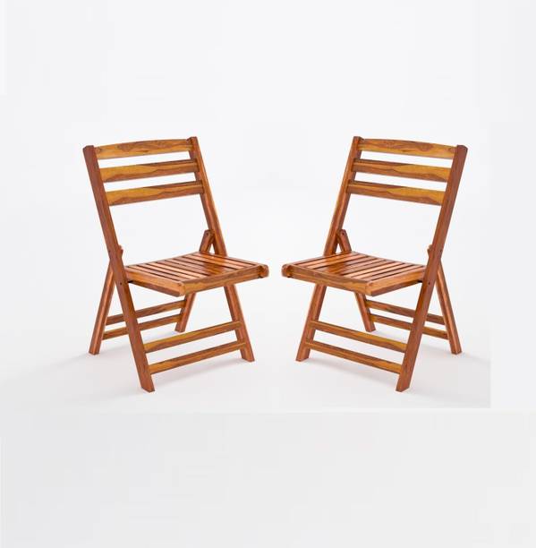 FLIPWOOD Sheesham Wood Folding Comfort Chair Set of 2 for Living Room & Hall Home Solid Wood Cafeteria Chair