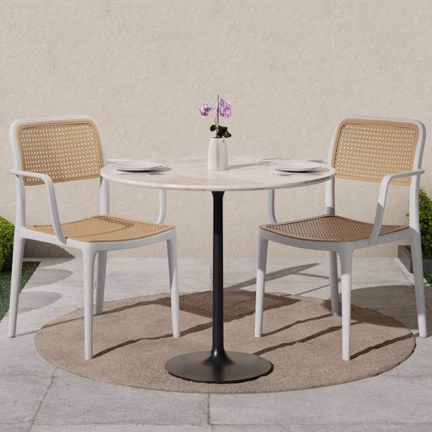 beaatho Bloom Designer Arm Chair for Dining, Living Room, Bedroom, Cafe, Restaurant Plastic Cafeteria Chair