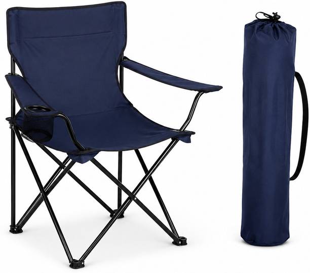 AVAKASH AVAKASH Foldable Camping Chair with Cup Holder & Carry Bag for Outdoor Picnic Metal Outdoor Chair