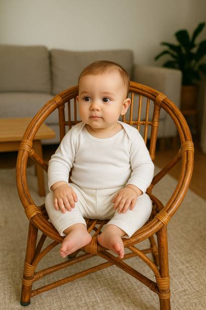 GeetanjaliCane Baby Cane Chair for Kids | Handmade Rattan Chair with Comfortable Seating Bamboo Outdoor Chair