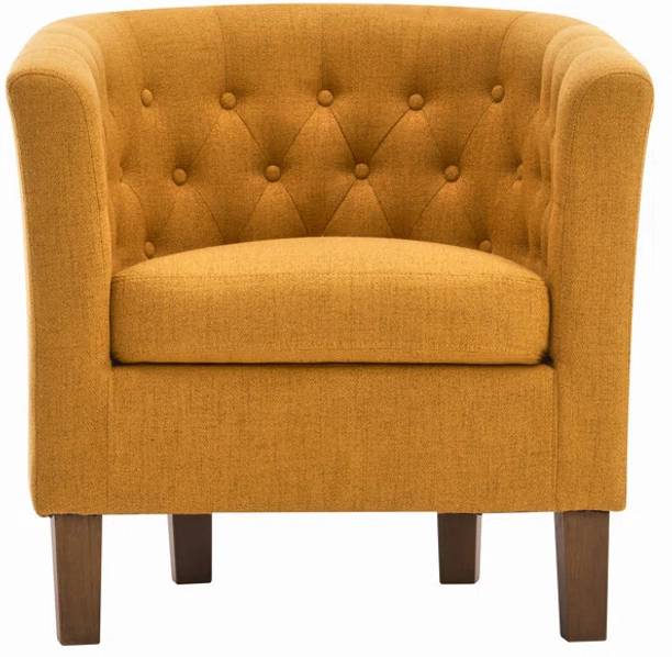 lifestyle furniture Fabric Barrel Accent Chair with Rubberwood Legs Fabric Cafeteria Chair