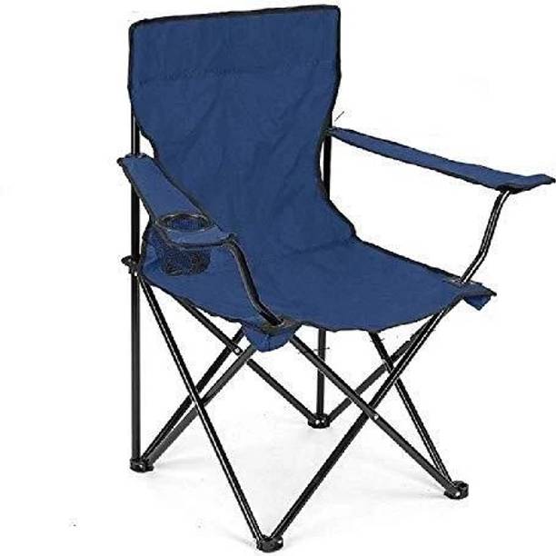 PAVITYAKSH Portable Folding Chair with Arm Rest and Cup Holder with Carrying Bag Metal Outdoor Chair