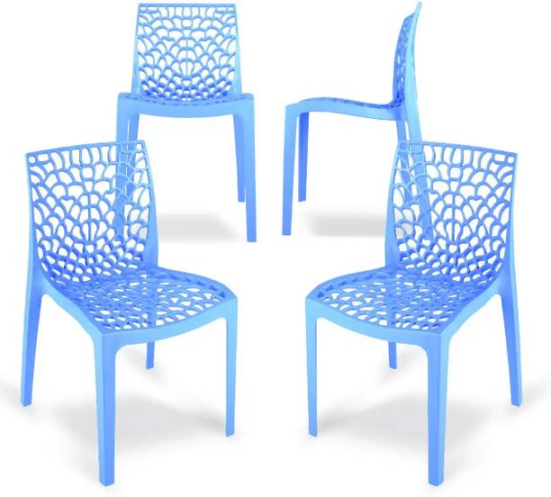 Binani Spider Web Series Plastic Armless chair Set|Modern Stackable Chair for Dining| Plastic Dining Chair