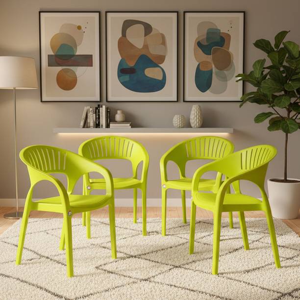 TrendyLivings Carnival Plastic Chair with Armrest | Strong & Durable | Comfortable Seating | Plastic Outdoor Chair