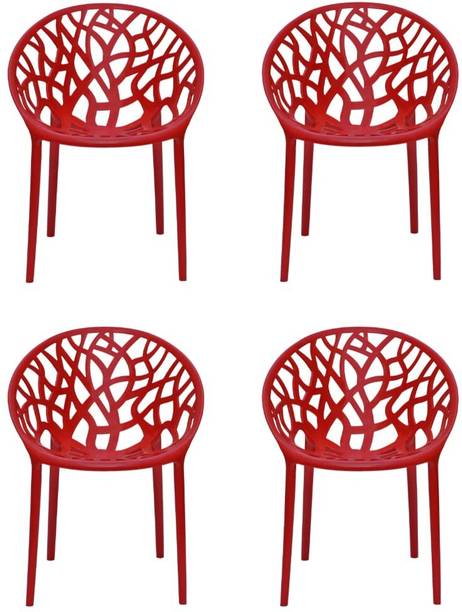 इटालिका Oxy Plastic Chair for Home/Glossy Finish Crystal Design Plastic Outdoor Chair/ प्लास्टिक आउटडोर चेयर