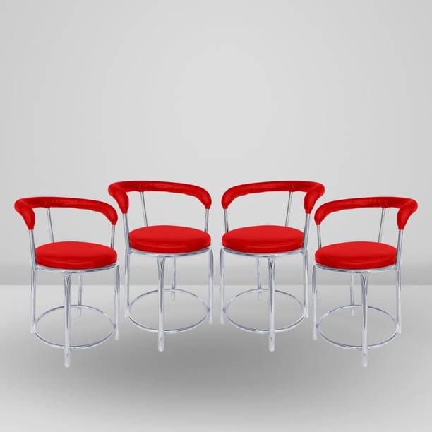 Binani 173 Bar Stool with Chrome Steel Frame| 4 Modern Bar chair|Comfy Cushion Seat Metal Bar Chair