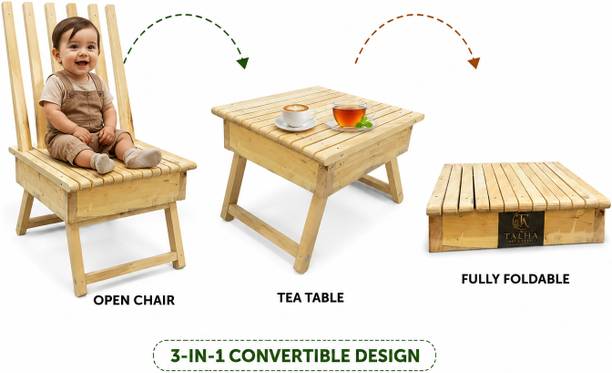 Talha Art Craft Fully foldable 3 in one wooden chair Solid Wood Cafeteria Chair