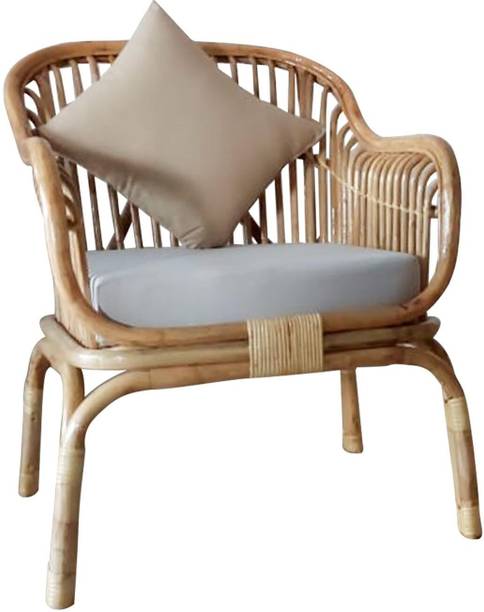 IRA Premium Bamboo Cane Study/Sofa Chair for Living Room with Arm Rest Bamboo Outdoor Chair