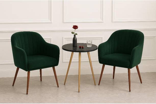 Roxigo Dining Chair Set With Black Table for Living Room Bedroom Restaurant Fabric Outdoor Chair