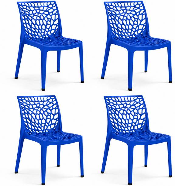 SRI GAYATHRI POLYMERS Premium Web Design Plastic Chair|Stylish Modern Armless Chair for multipurpose Plastic Outdoor Chair