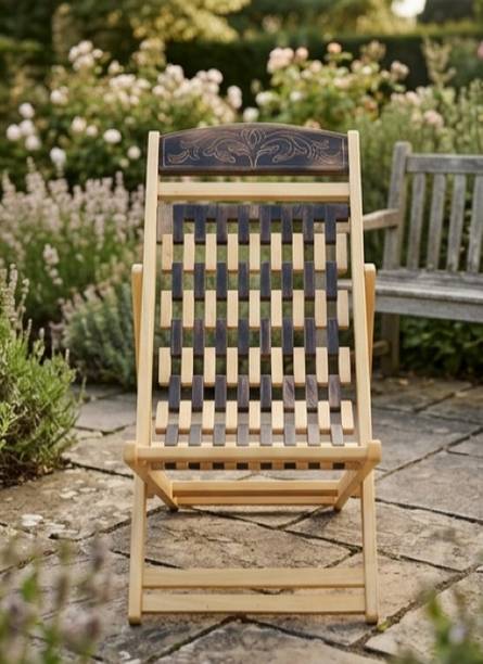 Shadmani Handicrafts Sheesham Wood Portable Relaxing Easy Chair Outdoor for Living Room Solid Wood Outdoor Chair