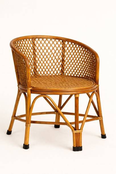 Treehouse Handcrafted Cane Chair for Home| Natural Rattan Wooden Chair with Woven Backrest Cane Outdoor Chair