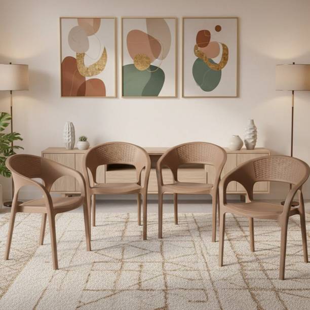 TrendyLivings Conwood Plastic Chair with Armrest | Strong & Durable | Comfortable Seating | Plastic Outdoor Chair