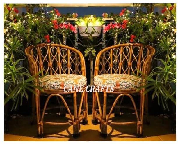 KANEKARTS Premium Antique Bamboo Cane Wooden Accent Chairs for Room,Lawn,Balcony,Garden Bamboo Outdoor Chair