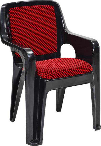 swagath furniture GRANDEAR Cushioned with Arm Chair for Cafe, Home, Office, Indoor use Plastic Outdoor Chair