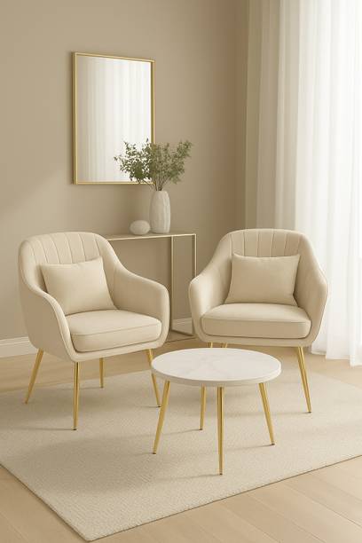 BHAGYA Velvet Chairs_Cushion with Table Fabric Outdoor Chair