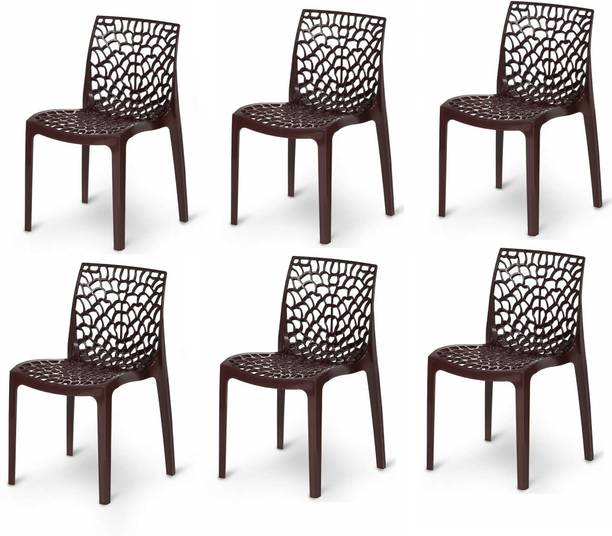 RW REST WELL Web Designer Chair Outdoor Without Arm Chair| Plastic Chair for Home, Restaurant Plastic Outdoor Chair