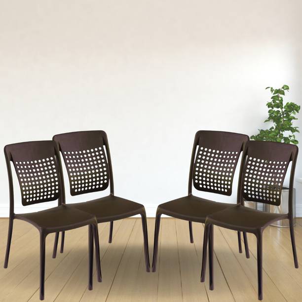 ITALICA Spine Care Plastic Chair without Arms/Matte Finish Plastic Chair Set for Study/ Plastic Outdoor Chair
