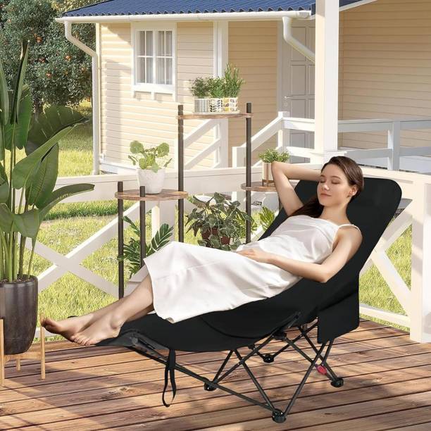 TRIVYOM Outdoor Recliner Lounge Chair with Carry Cover for Beach & Garden Synthetic Fiber Outdoor Chair