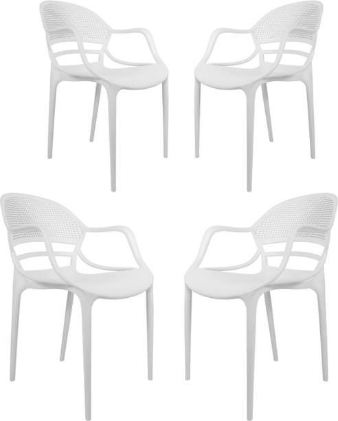 Diya Sunset Web Plastic Chair with Handle for Dining Room, Cafe and Restaurents Plastic Outdoor Chair