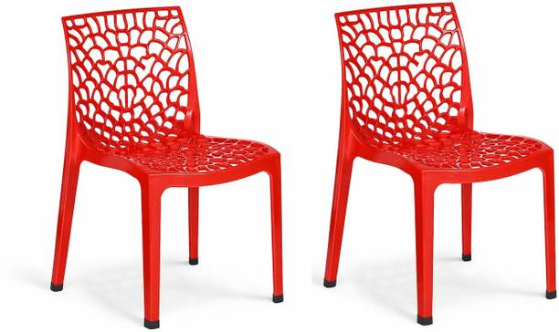 SRI GAYATHRI POLYMERS Premium Web Design Plastic Chair|Stylish Modern Armless Chair for multipurpose Plastic Outdoor Chair