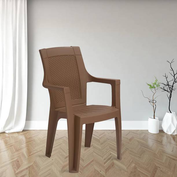 Nilkamal Mid Back Chair with Arm MYSTIQUE|100% PolyPropylene|For Living ,Kitchen, Office, Plastic Outdoor Chair