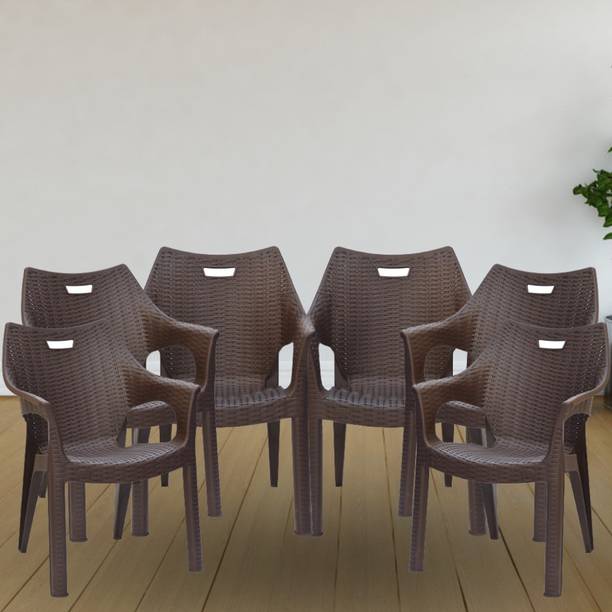 ITALICA Imperial Plastic Arm Chair Fortuner/Matte Finish Stackable Chair Set/ Plastic Outdoor Chair
