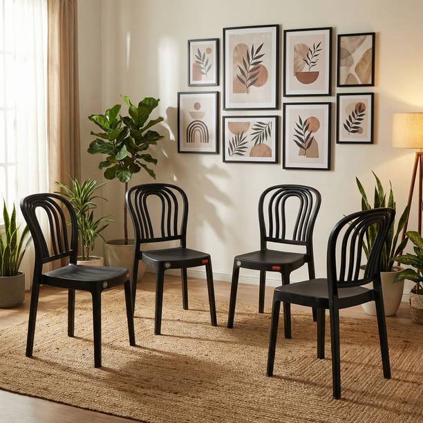 Furniture Yard Mango Scoop Plastic Chair/Stackable Plastic Chair/Strong & Sturdy Structure/ Plastic Outdoor Chair
