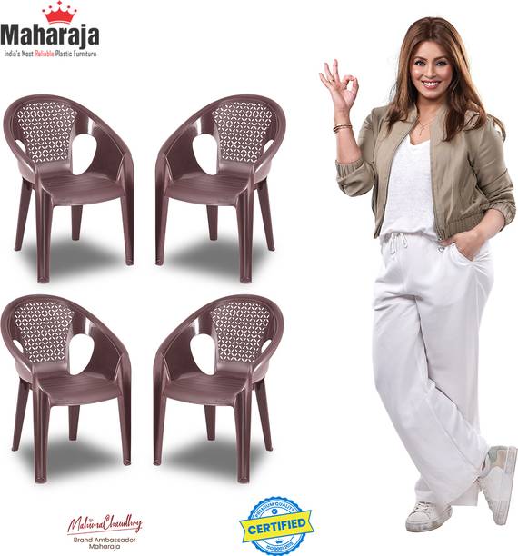 MAHARAJA Surya602 Chairs for Home, Office| Comfortable | Plastic Stackable Armchairs Plastic Outdoor Chair