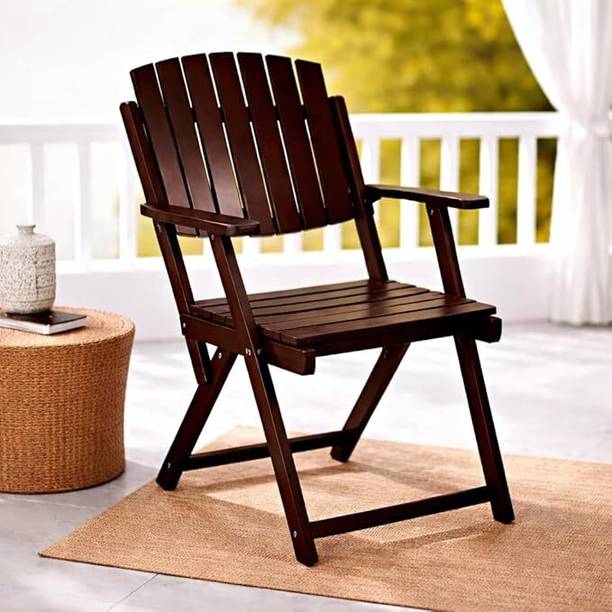 WELL KNOWN WELL KNOWN Wooden Folding Chair | Portable Foldable Armchair Solid Wood Outdoor Chair
