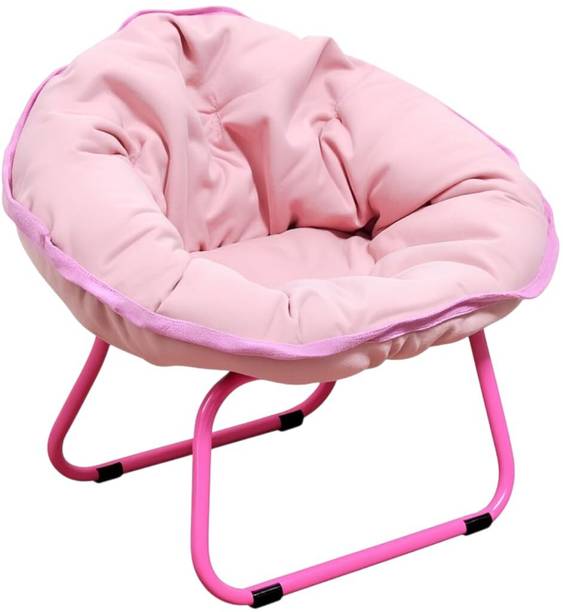 VALAJOGI Foldable Moon Chair Soft Cushion Round Chair for Home Bedroom Indoor Relax Leather Outdoor Chair